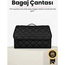 E-BİZ Nissan Siyah Kenarlı Siyah Deri Araç Bagaj Düzenleyici Organizer – Kaymaz Cırt Bantlı Geniş Hacimli Çanta
