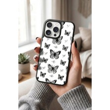 Snacase Apple iPhone 16 Pro Uyumlu Kelebek Deseni Tasarımlı Parlak Premium Kılıf
