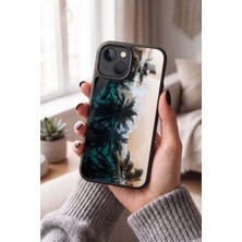 Snacase Apple iPhone 15 Plus Uyumlu Palmiye Ağacı Tasarımlı Parlak Premium Kılıf