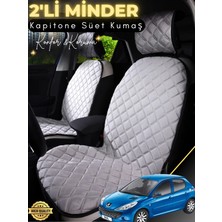 E-BİZ Peugeot 206 Uyumlu 2'li Süet Oto Koltuk Minderi | Universal | Hızlı Montaj | Su Geçirmez | A3