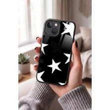 Snacase Apple iPhone 15 Plus Uyumlu Beyaz Yıldız Tasarımlı Glossy Premium Kılıf