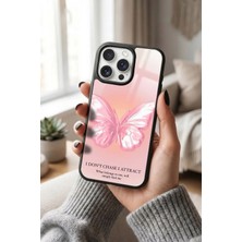 Snacase Apple iPhone 13 Pro Uyumlu Pembe Kelebek Tasarımlı Parlak Premium Kılıf