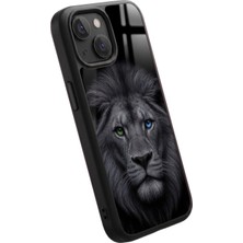 Snacase Apple iPhone 12 Mini Uyumlu Siyah Aslan Tasarımlı Parlak Premium Kılıf