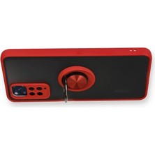 Belirtilmemiş Xiaomi Redmi Note 11 Kılıf Montreal Yüzüklü Silikon Kapak - Kırmızı