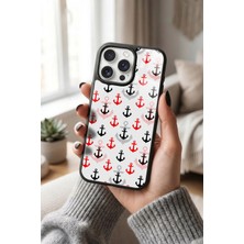 Snacase Apple iPhone 14 Pro Uyumlu Çapa Deseni Tasarımlı Parlak Premium Kılıf