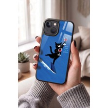 Snacase Apple iPhone 15 Plus Uyumlu Siyah Kedi Tasarımlı Parlak Premium Kılıf