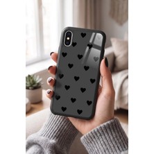 Snacase Apple iPhone x / Xs Uyumlu Siyah Kalp Tasarımlı Parlak Premium Kılıf