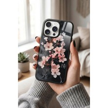 Snacase Apple iPhone 14 Pro Uyumlu Kiraz Çiçeği Tasarımlı Parlak Premium Kılıf