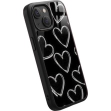 Snacase Apple iPhone 13 Mini Uyumlu Siyah Arka Plan Tasarımlı Parlak Premium Kılıf