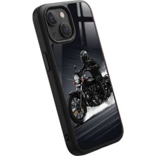 Snacase Apple iPhone 12 Mini Uyumlu Siyah Motor Tasarımlı Glossy Premium Kılıf