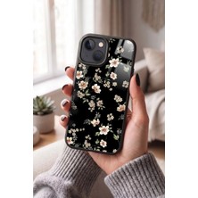 Snacase Apple iPhone 15 Uyumlu Beyaz Çiçek Tasarımlı Parlak Premium Kılıf