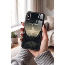 Snacase Apple iPhone Xs Max Uyumlu Uzay Gemisi Tasarımlı Parlak Premium Kılıf