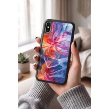 Snacase Apple iPhone x / Xs Uyumlu Soyut Çiçekler Tasarımlı Glossy Premium Kılıf