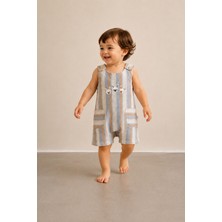 Zuzi Baby Erkek Bebek Tavşan Nakışlı Tulum Çıtçıtlı Zıbın Tulum