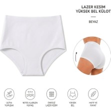 Yüksek Bel Basic Lazer Kesim Bikini Külot