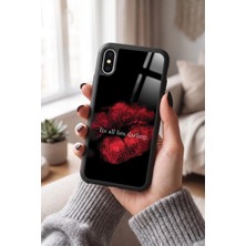 Snacase Apple iPhone Xs Max Uyumlu Kırmızı Dudak Tasarımlı Glossy Premium Kılıf