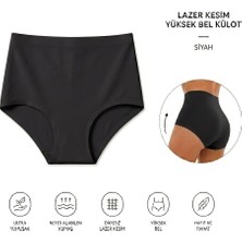 Yüksek Bel Basic Lazer Kesim Bikini Külot