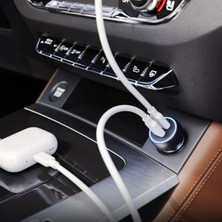 tp Buğz Araç Içi Çakmaklığa Takılantype-C ve USB Girişli 2 Portlu Hızlı Şarj Adaptörü