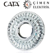 İlkyaz Fashion Cata Ct 6583 Hanımeli LED Çerçeveli Günışığı Kristal Cam Spot Kasa - Priz ve Anahtar Için