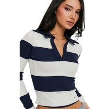 Tally Weijl Kadın Uzun Kollu Polo T-Shirt - Stscoframal