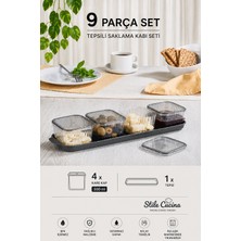 Stile Cucina 4 Kare Uzun Bölmeli Kapaklı Kahvaltılık Seti Akrilik