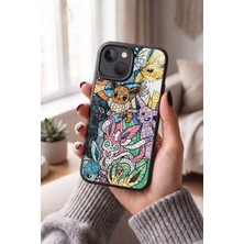 Snacase Apple iPhone 13 / 14 Uyumlu Pokemon Mozaik Tasarımlı Parlak Premium Kılıf