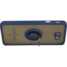 Belirtilmemiş Samsung Galaxy J7 Prime Kılıf Montreal Yüzüklü Silikon Kapak - Lacivert