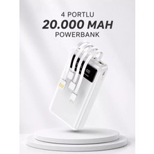 Marsilyan- Powerbank Şarj Cihazı 4 Çıkışlı 20.000 Mah Powerbank Kompakt Yüksek Kapasiteli Hızlı Şarj