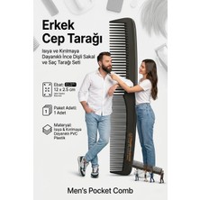 Transformacion 12 Cm Erkek Cep Tarağı Isıya ve Kırılmaya Dayanıklı İnce Dişli Saç Sakal Tarağı 722212