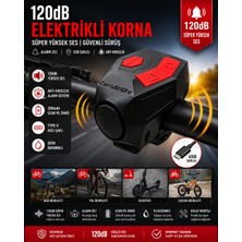 Kenly 120 Db USB Şarjlı Bisiklet Kornası Elektrikli Alarm Zili Anti Hırsızlık Scooter Uyumlu