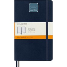 Moleskine Çizgili Kalın Safir Mavi Defter L Boy Yumuşak Kapak (Expanded)