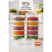 Ucco 10 Adet 250 ml Sızdırmaz Kapaklı Sosluk Buzluk Saklama Kabı, Et Suyu, Kemik Suyu Mutfak Organizeri