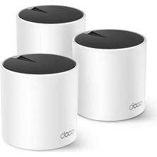 Tp-Link Deco X55 3-Pack, AX3000 Mbps, Yapay Zeka Desteği, Gigabit Portları, 150 Cihaza Kadar Bağlanı