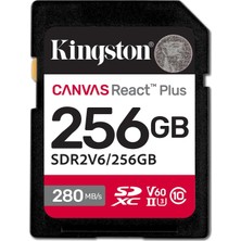 Kingston Canvas React Plus V60 Sd 256GB Sdxc Uhs-Ii 280R/150W U3 V60 Full Hd/4k Için