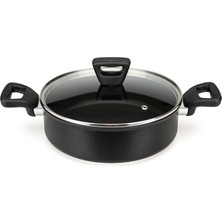 Tefal Titanium 3x Force 24 cm Cam Kapaklı Kısa Tencere 2100134009