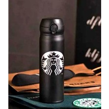 Starbucks Siyah Paslanmaz Çelik Kilitli Termos Matara 500 ml