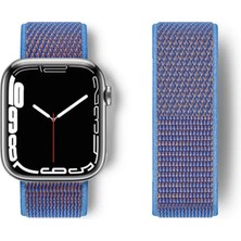 Sepetopia Apple Watch 42MM Hasırlı Cırtcırtlı Kordon - Mor
