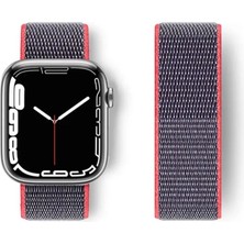 Sepetopia Apple Watch 42MM Hasırlı Cırtcırtlı Kordon - Pembe