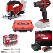 Einhell Tc-Cd 18/35 Li + Te-Js 18/80 Li Akülü Vidalama ve Dekupaj Testere Seti (2,5 Ah Akü ve Şarj C