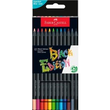Graf Von Faber-Castell Faber-Castell Black Edition Renkli Kalemler - 12 Sayı, Siyah Ahşap ve Süper Yumuşak Çekirdek Kurşun,