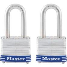 Master Lock Anahtarlı 3tlf Lamine Çelik Asma Kilit, 2 Paket Anahtarlı, Gümüş