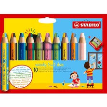 Stabilo Woody 3'ü 1 Arada Duo - Duo Boyama Kalemi, Suluboya ve Mum Boya - Iki Tonlu Kurşun - Kalemtı
