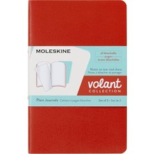 Moleskine Volant Ajanda, Ince Kapaklı, Cep Boy, 8,9 cm x 14 Cm, Çizgisiz, Mercan Turuncusu/su Mavisi