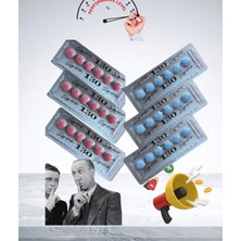 Papila KOBRA'130M_G 6'lı x 6 Dizi ( 3 Mavi - 3 Kırmızı ) % 100 Orjinal PERFORMANS4_YUKSELTICI4 Ekstra Takviye Erkêklere Uzun Sürmeye Yardımci_ultra Sertlik_geç_gelmeye Destek GIZLIPKT_ÇIÂLIS4_20MG_5MG