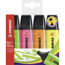 Stabilo - Işaretleme Kalemi - Boss Original - 4'lü Paket - Çeşitli Renkler