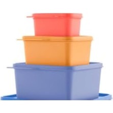 Genelec Tupperware Kare Saklama 3 Lü Renkli Set