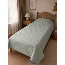 Yüncü Hanım %100 Kuzu Yünü Dolgulu Mint Yeşili Renkli Pamuk Kumaş Tek Kişilik Kapitone Desenli Mevsimlik Pike 155 x 215 cm