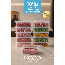 UCCO 10 Adet 750ML Saklama Kabı Seti – Plastik Buzluk, Erzak, Yemek Hazırlık & Mutfak Düzenleme Kutuları