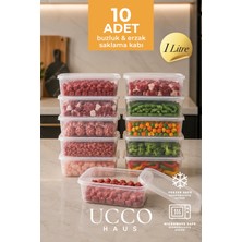 10 Adet 1000 ml Mikrodalga, Buzdolabı ve Dondurucu Sızdırmaz Saklama Kabı Seti 10'lu Set Organizer