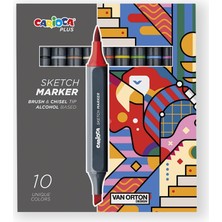 Carioca Plus Sketch Marker Çift Tarafli Çizim Kalemi 10 Renk